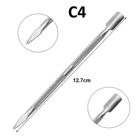 Kopytko do skórek C4 – Dwustronne, ostre dłutko + szpatułka, stal chirurgiczna 12.7 cm | NILO